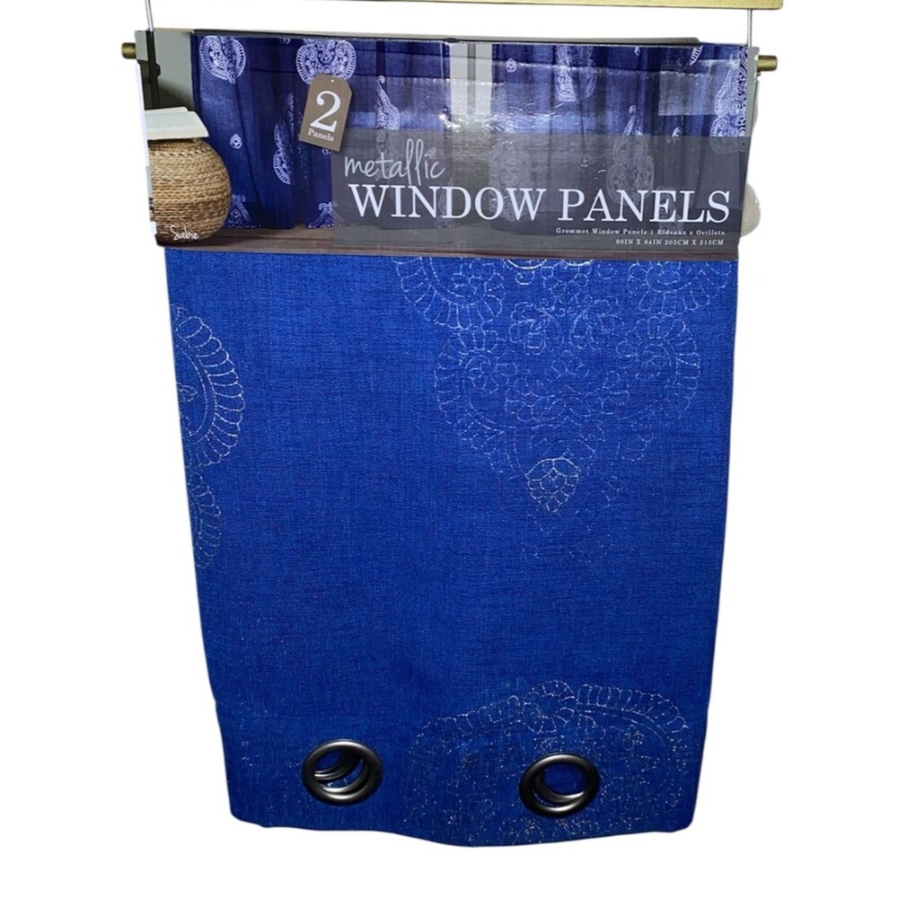 Metallic Window Panels in Blue